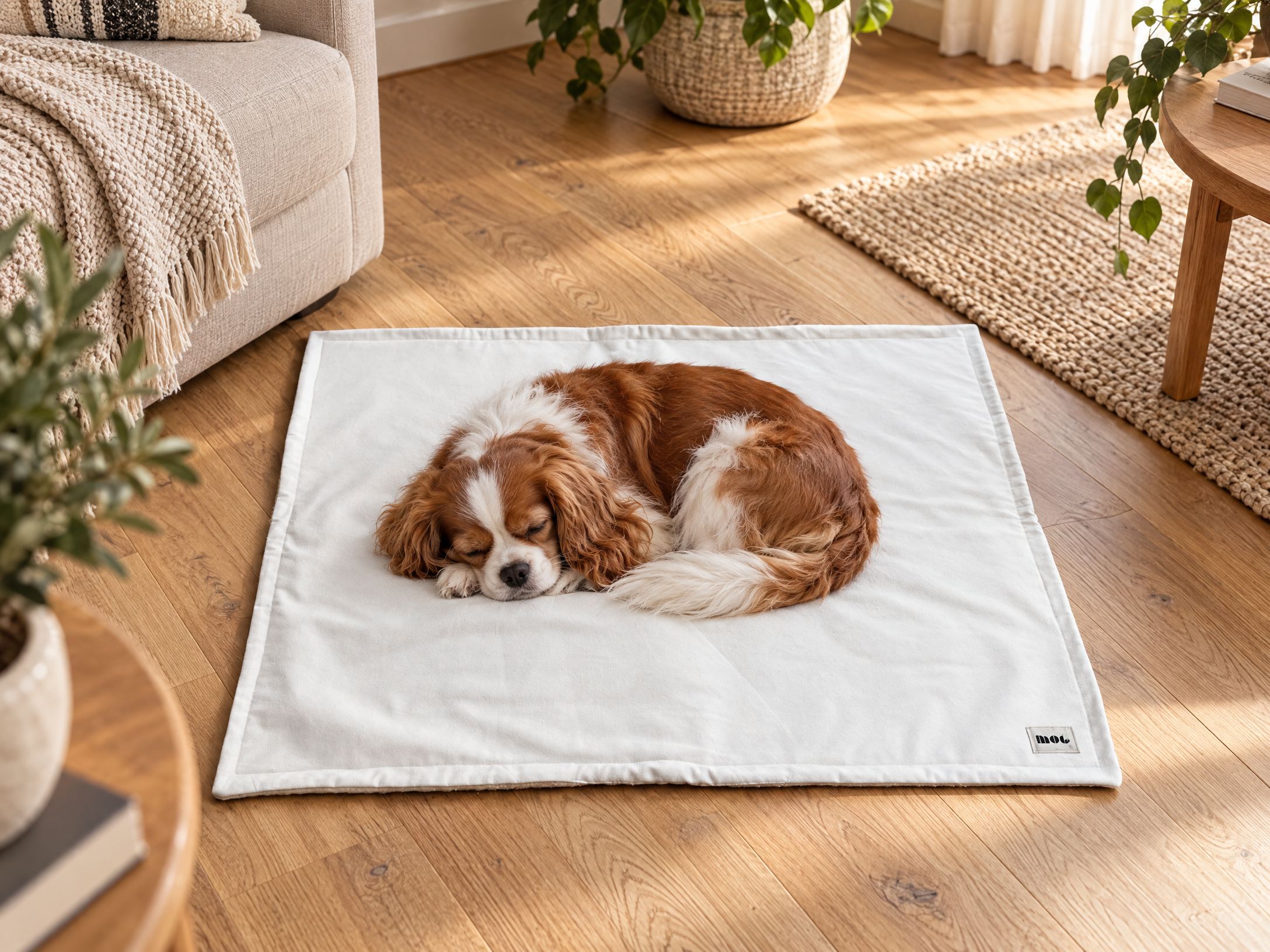 tapis-interieur-chien-endormi Couverture pour chien en coton et laine de mouton – Naturelle, thermorégulatrice et biodégradable | MOG